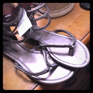 Metallic Leather Romanian Sandals
